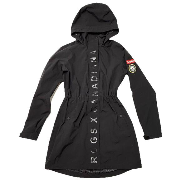 Canadiana Black Rain Jacket Weather Gear Light Wind RCGS X Womens Size XS - Picture 1 of 16